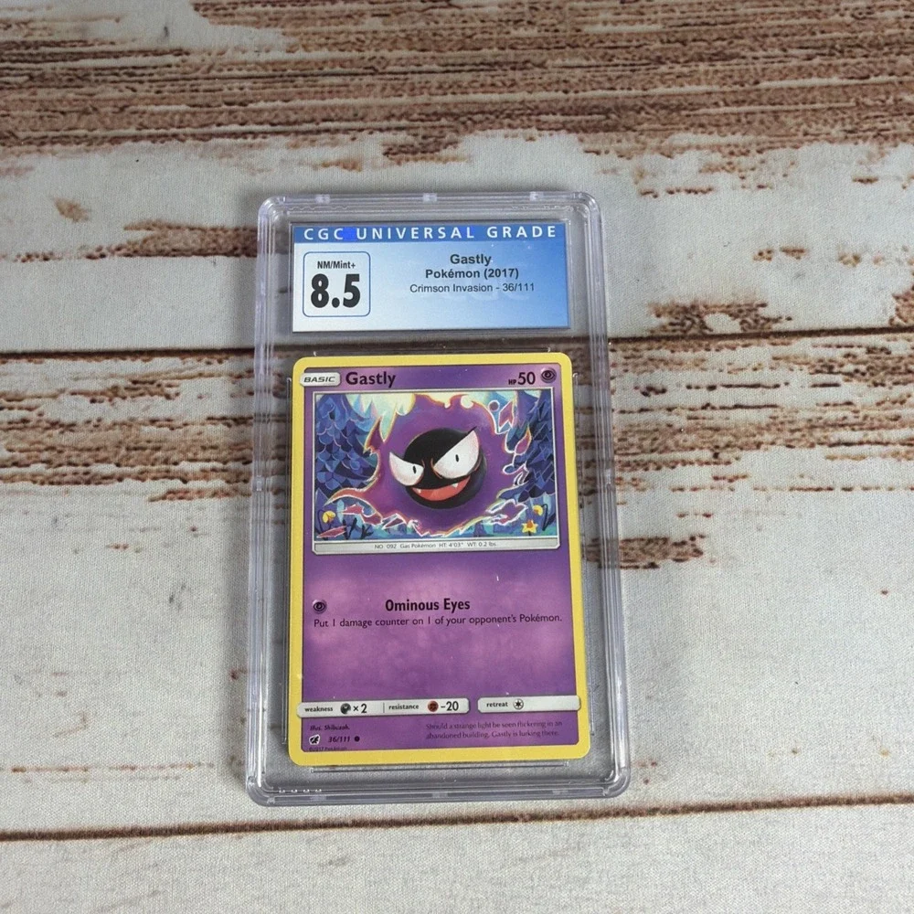 Pokemon Gastly Non-Holo #36/111 Crimson Invasion 2017 - CGC 8.5 Gem Mint